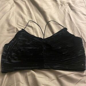 Black crop Top velvet